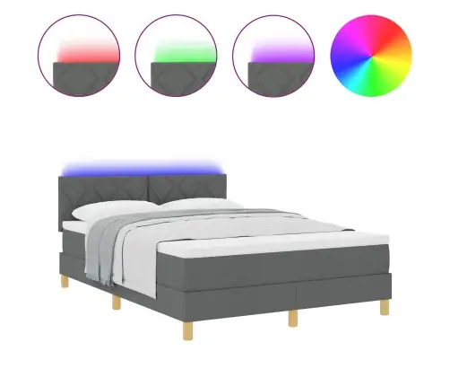 Led Čiužinio Lova Tamsiai Pilka 140 X 190 Cm Audinys