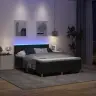 Led Box Spring Voodi Madratsiga Peaga Must 140 X 200 Cm Kangas