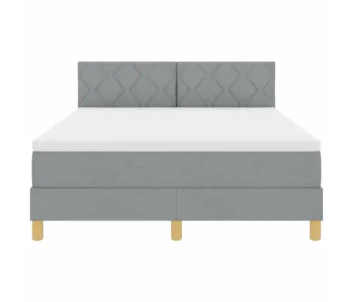 Kastīšu Gulta Ar Matraci Un Led Gaismu Pelēkā Krāsā 160X200 Cm Audumā Vidaxl