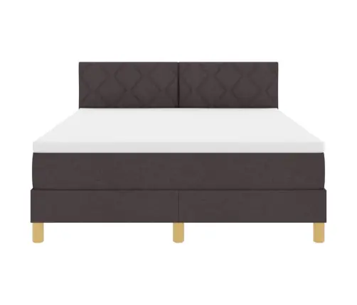 Kastīšu Atsperes Gulta Ar Matraci Un Led Tumši Brūns 160X200 Cm Audums Vidaxl