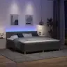 Gulta Ar Kasti Un Matraci & Led Tumši Pelēka 180X200 Cm Auduma Vidaxl