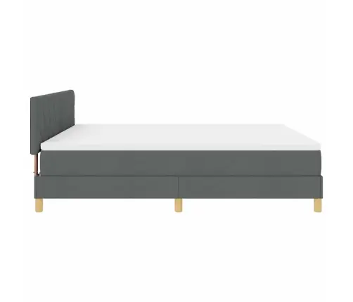 Gulta Ar Kasti Un Matraci & Led Tumši Pelēka 180X200 Cm Auduma Vidaxl