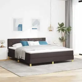 Led Gultas Pamatne Tumši Brūna 180 X 200 Cm Audums Vidaxl Led Gultas Pamatne Tumši Brūna 180 X 200 Cm Audums Vidaxl