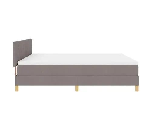 Kastītes Atsperu Gulta Pelēkbrūna 180 X 200 Cm Audums Vidaxl