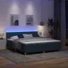 Gultas Pamatne Ar Matraci Un Led Zila 180X200 Cm Audums Vidaxl