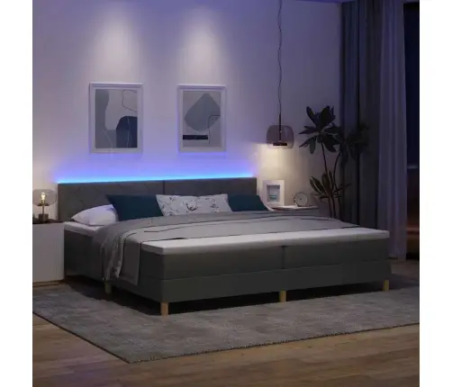 Led Box Spring Voodi Madratsiga Tumehall 200 X 200 Cm Kangas