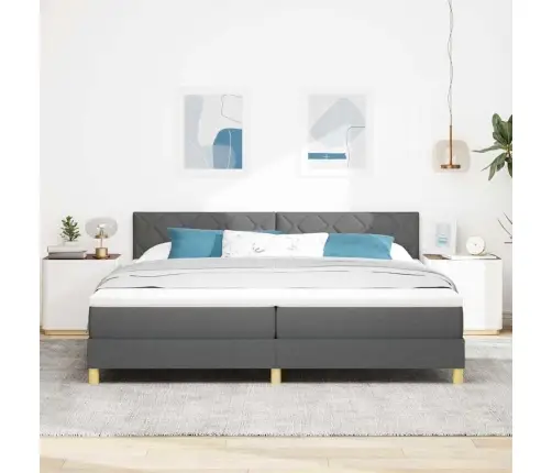 Led Box Spring Voodi Madratsiga Tumehall 200 X 200 Cm Kangas