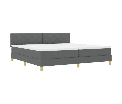 Led Box Spring Voodi Madratsiga Tumehall 200 X 200 Cm Kangas