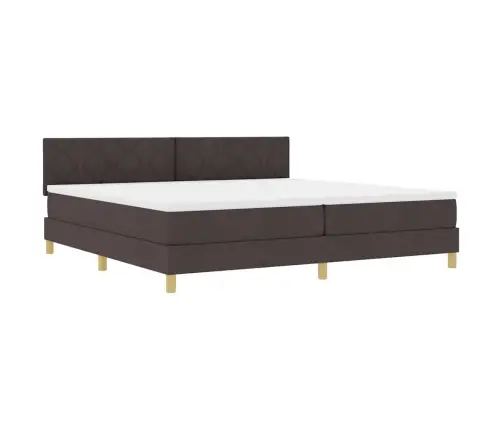 Kastveida Gulta Ar Matraci Un Led Tumši Brūnā Krāsā 200X200 Cm Auduma Vidaxl