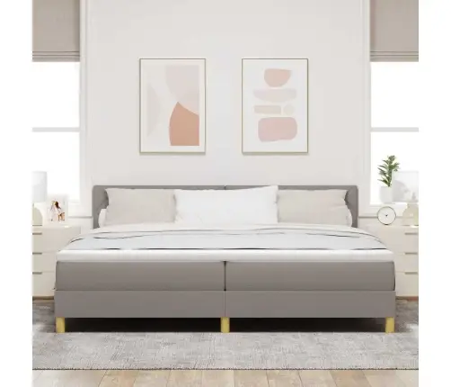 Led Box Spring Voodi Peaga Pruunikashall 200 X 200 Cm Kangas