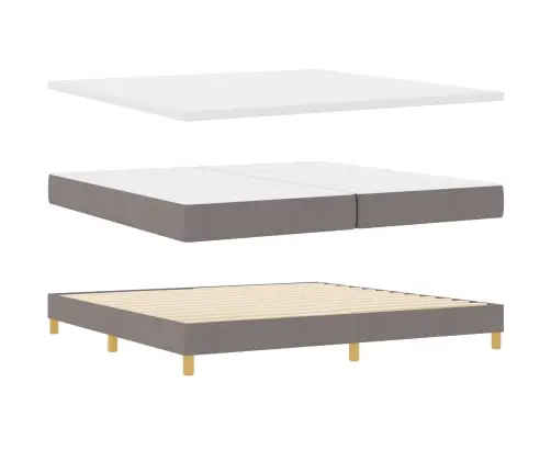 Led Box Spring Voodi Peaga Pruunikashall 200 X 200 Cm Kangas