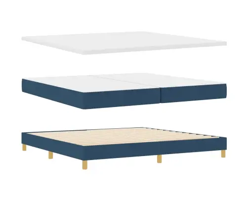 Kastveida Gulta Ar Matrača Un Led Zila 200X200 Cm Audums Vidaxl