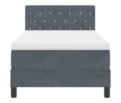 Led Box Spring Voodi Madratsiga Tumehall 90 X 190 Cm Samet