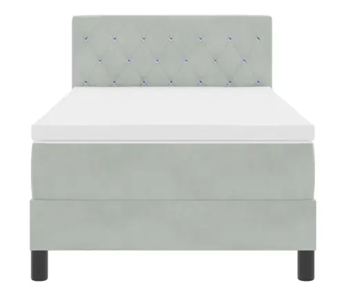 Led Čiužinio Lova Su Led Šviesiai Pilka 90 X 200 Cm Aksomas