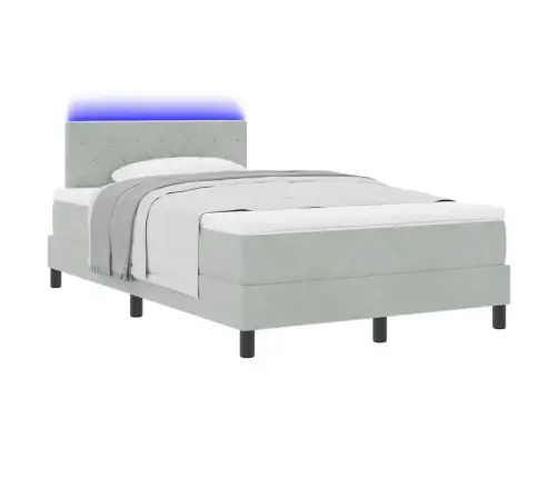 Kiemas Lova Su Galvūgalio Šviesiai Pilka 120 X 190 Cm Aksomas