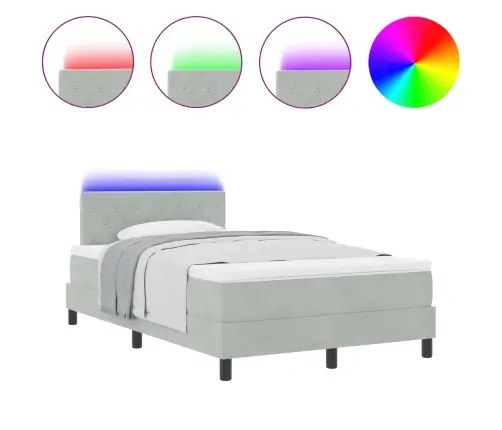 Led Čiužinio Lova Šviesiai Pilka 120 X 200 Cm Aksomas