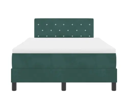 Led Box Spring Voodi Peaga Tume Rohelise 120 X 200 Cm Samet