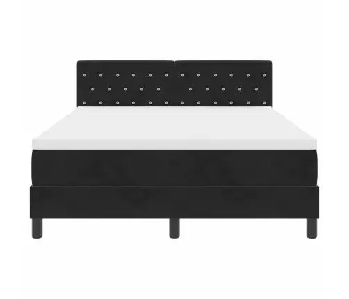 Kiemas Lova Su Galvūgalio Juoda 140 X 200 Cm Aksomas