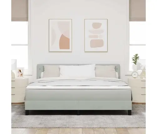 Kastītes Atsperu Gulta Gaiši Pelēka 180 X 200 Cm Samts Vidaxl