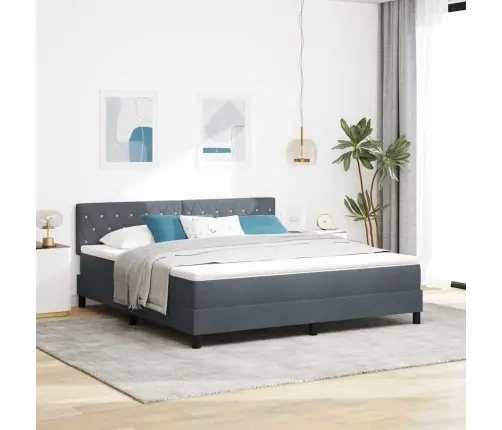 Led Box Spring Voodi Madratsiga Tumehall 180 X 200 Cm Samet