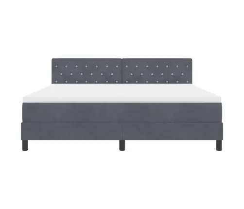 Led Box Spring Voodi Madratsiga Tumehall 180 X 200 Cm Samet