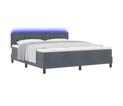 Led Box Spring Voodi Madratsiga Tumehall 180 X 200 Cm Samet