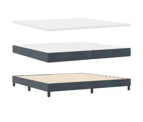 Led Box Spring Voodi Madratsiga Tumehall 200 X 200 Cm Samet