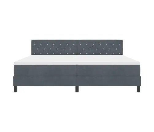 Led Box Spring Voodi Madratsiga Tumehall 200 X 200 Cm Samet