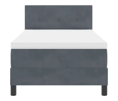 Led Box Spring Voodi Madratsiga Tumehall 90 X 190 Cm Samet