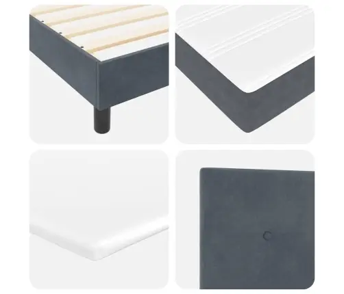 Led Box Spring Voodi Madratsiga Tumehall 90 X 200 Cm Samet