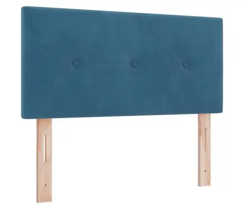 Kastītes Atsperu Gulta Tumši Zila 90 X 200 Cm Samts Vidaxl