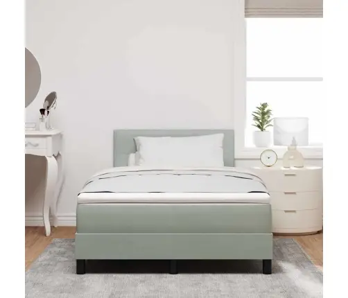 Led Čiužinio Lova Su Led Šviesiai Pilka 120 X 190 Cm Aksomas