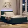 Kastes Atsperu Gulta Ar Matraci & Led Tumši Zaļš 120X190 Cm Samts Vidaxl