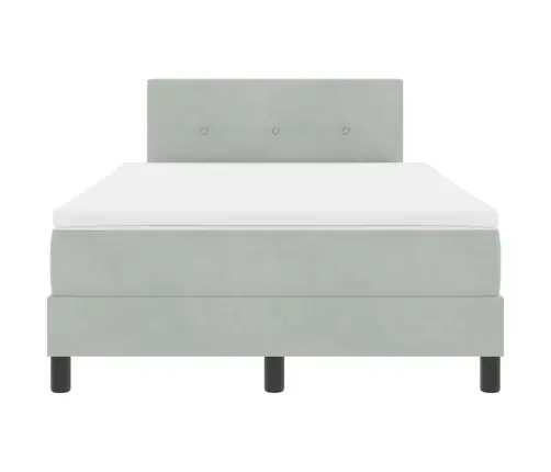 Gultas Rāmis Ar Matrači Un Led Gaismu Gaiši Pelēks 120X200 Cm Samts Vidaxl