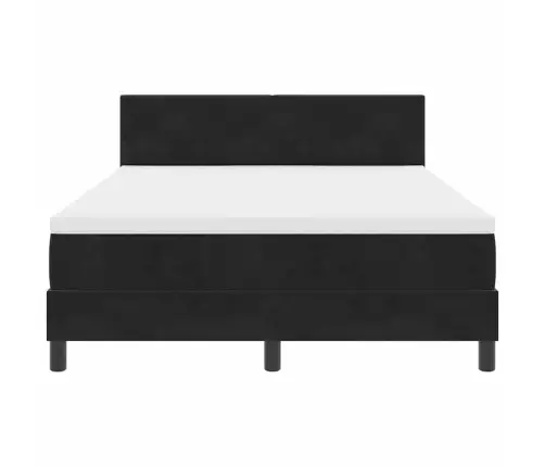 Led Gultas Pamatne Ar Matraci Ar Led Melna 140 X 190 Cm Samts Vidaxl