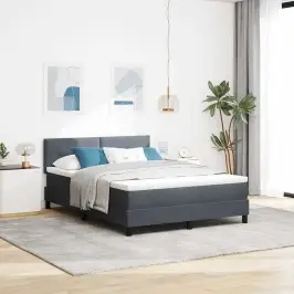 Kastītes Atsperu Gulta Tumši Pelēka 160 X 200 Cm Samts Vidaxl Kastītes Atsperu Gulta Tumši Pelēka 160 X 200 Cm Samts Vidaxl