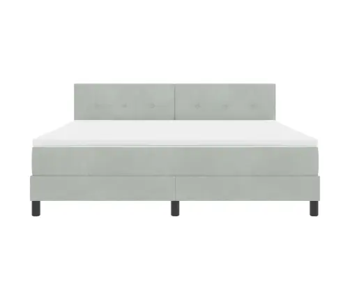 Led Box Spring Voodi Madratsiga Helehall 180 X 200 Cm Samet