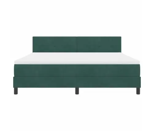 Led Gultas Pamatne Ar Matraci Tumši Zaļš 180 X 200 Cm Samts Vidaxl