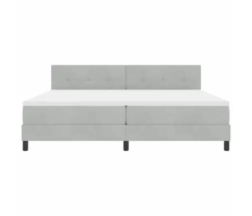 Gultas Rāmja Komplekts Ar Matraci Un Led Gaismu, Gaiši Pelēks, 200X200 Cm, Samts Vidaxl