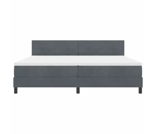 Box Springs Gulta Ar Matraci Un Led Tumši Pelēka 200X200 Cm Samts Vidaxl