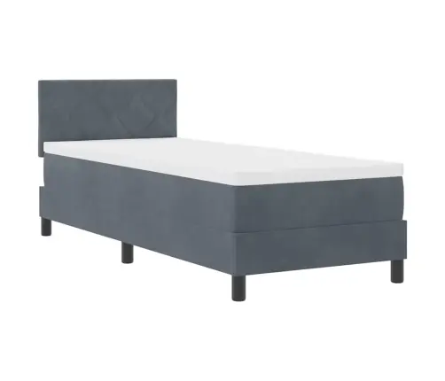 Kastītes Atsperu Gulta Tumši Pelēka 80 X 200 Cm Samts Vidaxl Kastītes Atsperu Gulta Tumši Pelēka 80 X 200 Cm Samts Vidaxl