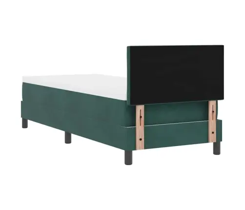 Gultas Rāmja Gulta Ar Matraci Un Led Tumši Zaļa 80X200 Cm Samts Vidaxl