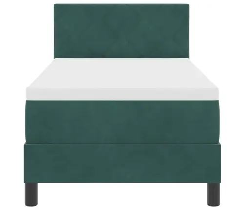 Gultas Rāmja Gulta Ar Matraci Un Led Tumši Zaļa 80X200 Cm Samts Vidaxl