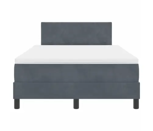 Box Spring Gulta Ar Matraci Un Led Tumši Pelēks 120X190 Cm Samts Vidaxl