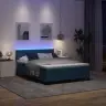 Box Spring Gulta Ar Matraci Un Led Tumši Zila 140X190 Cm Samts Vidaxl