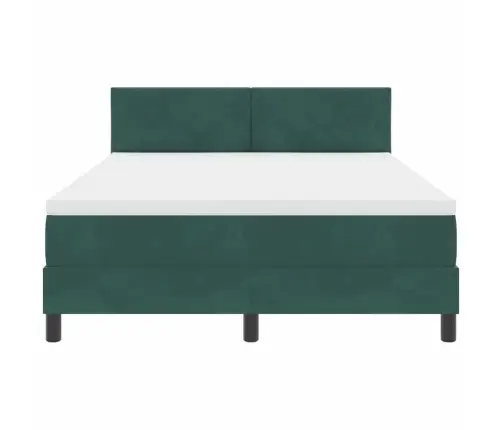 Led Gultas Pamatne Ar Matraci Tumši Zaļš 140 X 200 Cm Samts Vidaxl