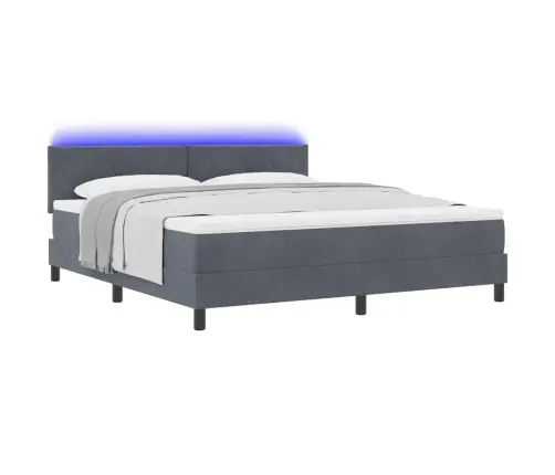 Led Box Spring Voodi Madratsiga Tumehall 180 X 200 Cm Samet