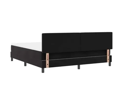 Led Čiužinio Lova Su Čiužiniu Su Led Juoda 180 X 200 Cm Aksomas