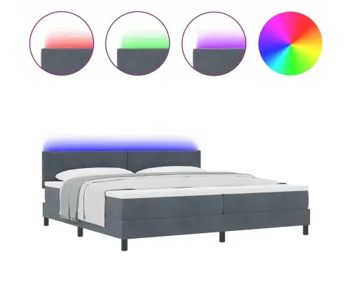 Led Čiužinio Lova Tamsiai Pilka 200 X 200 Cm Aksomas