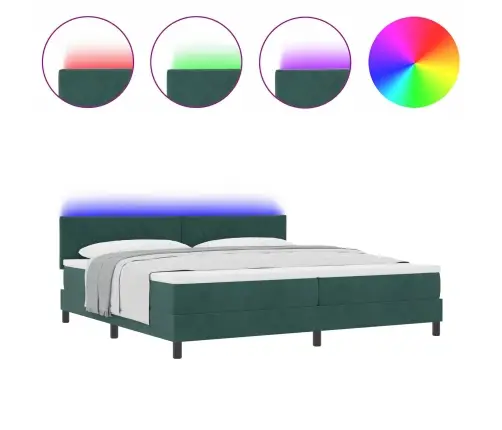 Led Čiužinio Lova Tamsiai Žalia 200 X 200 Cm Aksomas